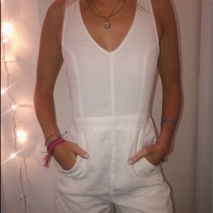 American Eagle White Linen Romper